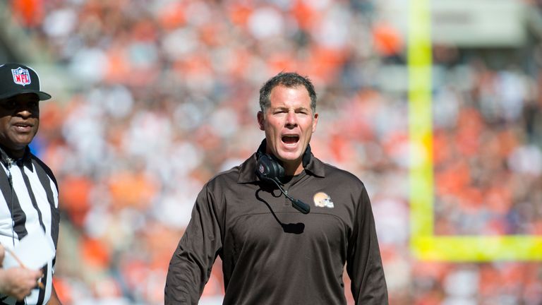 CLEVELAND, OH - SEPTEMBER 9: Head coach Pat Shurmur of the Cleveland Browns during the last quarter of the game against the Philadelphia Eagles at Clevelan