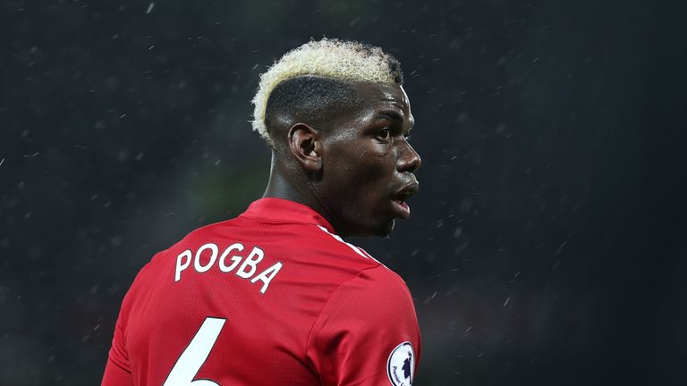 Paul Pogba during the Premier League match between Manchester United and Stoke City at Old Trafford on January 15, 2018