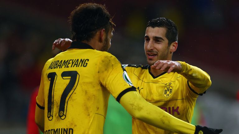 during the DFB Cup Quarter Final match between VfB Stuttgart and Borussia Dortmund at Mercedes-Benz Arena on February 9, 2016 in Stuttgart, Germany.