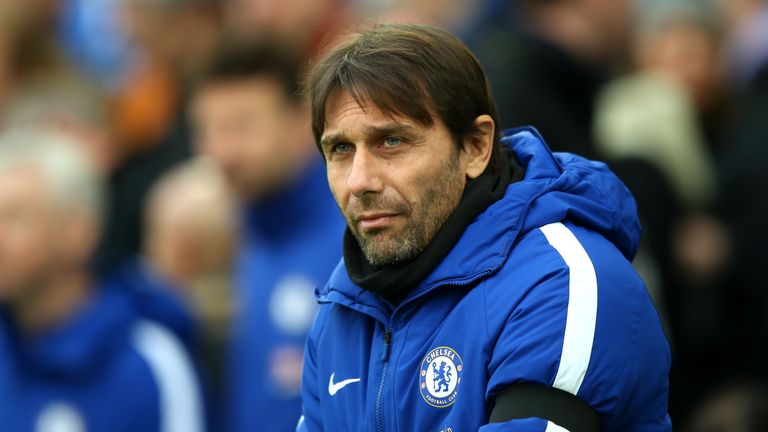 Antonio Conte prior to the Premier League match between Brighton and Hove Albion and Chelsea 