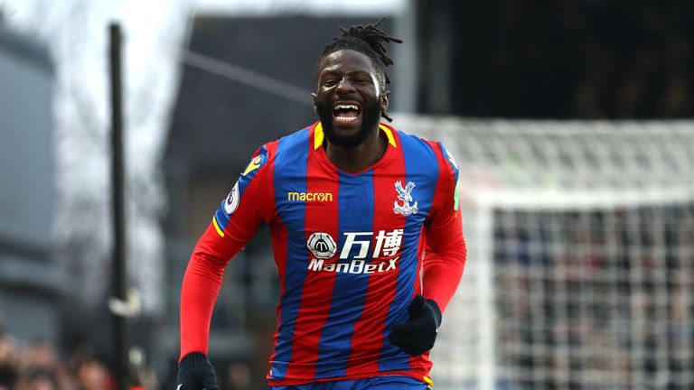 Bakary Sako celebrates his goal against Burnley