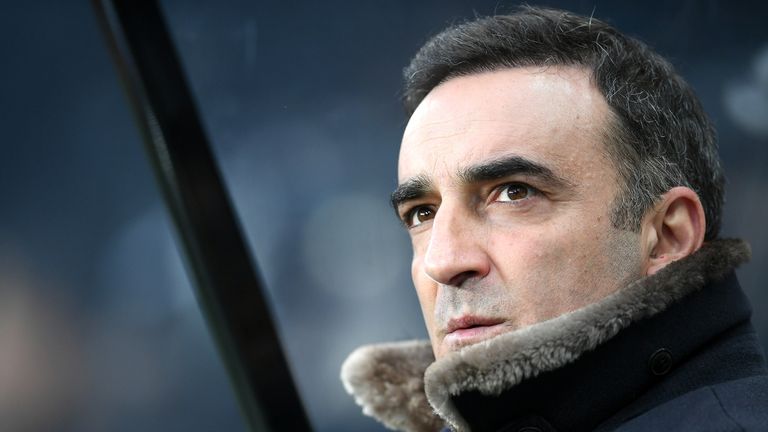 Carlos Carvalhal prior to the Premier League match between Newcastle United a Swansea City