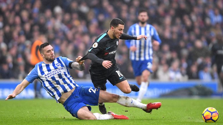 Shane Duffy tackles Eden Hazard