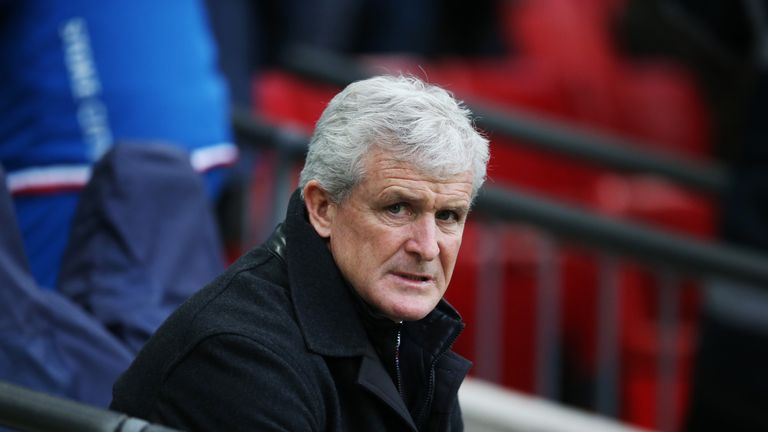 Mark Hughes prior to the Premier League match between Tottenham Hotspur and Stoke City at Wembley Stadium on December 9, 2017