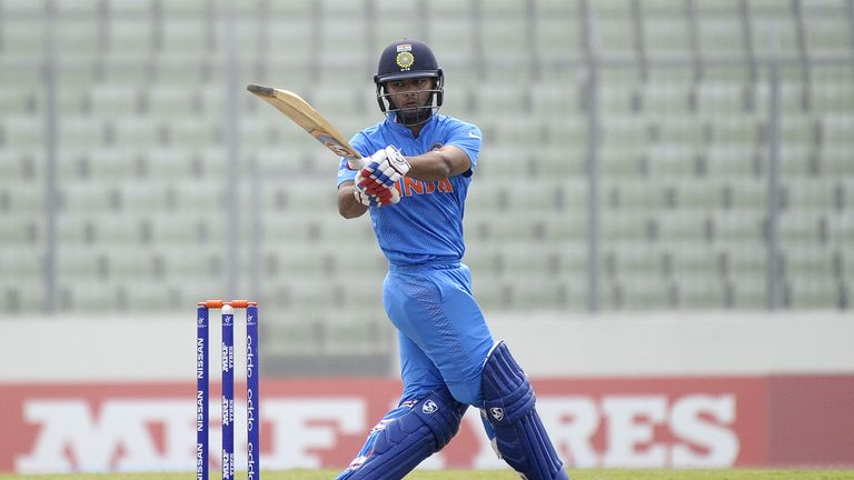 DHAKA, BANGLADESH - FEBRUARY 09: Rishabh Pant of India bats during the ICC U19 World Cup Semi-Final match between India and Sri Lanka on February 9, 2016 i