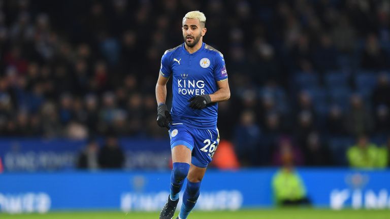 LEICESTER, ENGLAND - DECEMBER 23:  Riyad Mahrez of Leicester in action during the Premier League match between Leicester City and Manchester United at The 