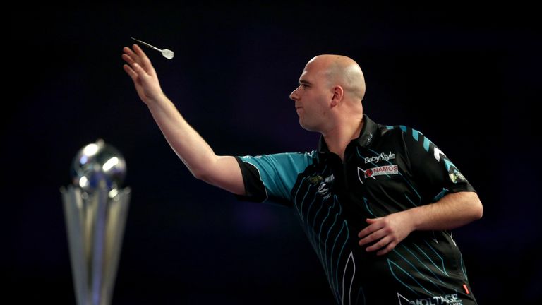 Rob Cross in action during the World Darts Championship final