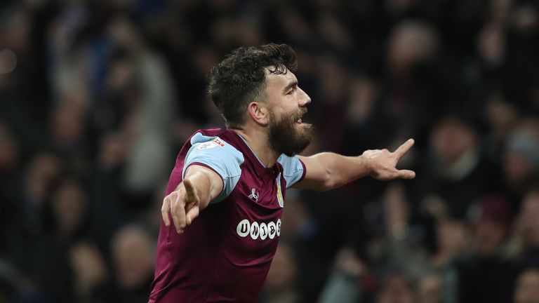 Robert Snodgrass celebrates after doubling Aston Villa's lead against Bristol City