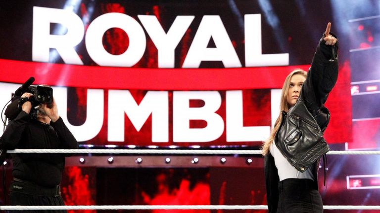 Former UFC champion Ronda Rousey arrived at the Royal Rumble after Asuka had won the main event
