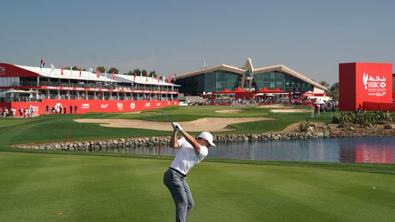 Rory McIlroy during the first round of the 2018 Abu Dhabi HSBC Gof Championship at the Abu Dhabi Golf Club on January 18, 2018 in Abu Dhabi, 