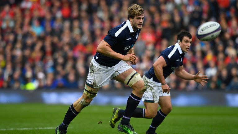 Richie Gray of Scotland in action during the 2017 Six Nations match between Scotland and Wales at Murrayfield Stadium