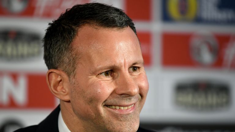 Wales manager Ryan Giggs during a press conference at Hensol Castle