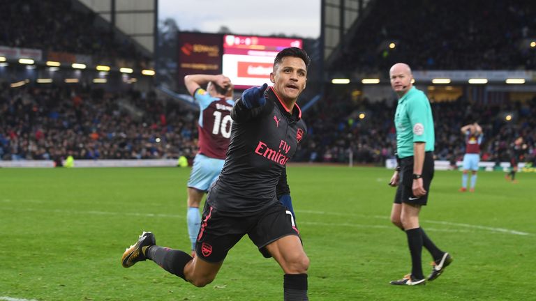 Alexis Sanchez's goal gave Arsenal a 1-0 win over Burnley in November last year