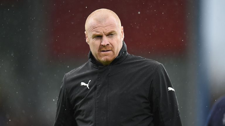 Burnley's English manager Sean Dyche arrives for the English Premier League football match between Burnley and Liverpool at Turf Moor in Burnley, north wes