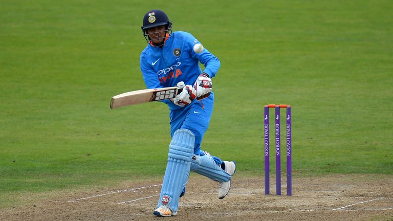 BRISTOL, ENGLAND - AUGUST 14: Shubman Gill of India bats during the 4th ODI match between England U19's and India U19's at The County Ground on August 14, 