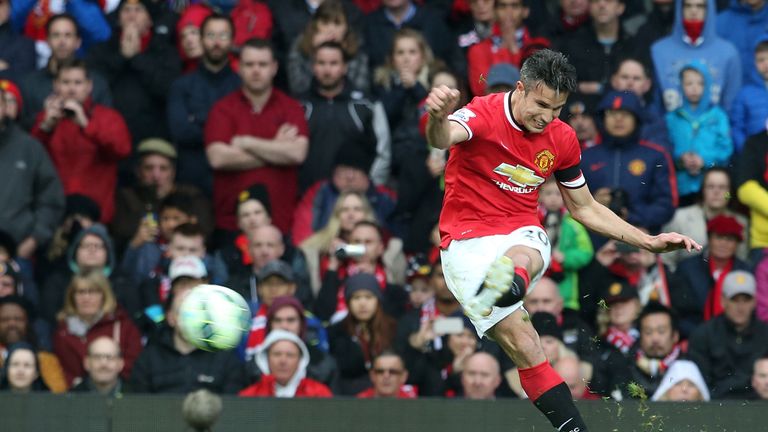 Manchester United striker Robin Van Persie won the Premier League in his first season at Old Trafford