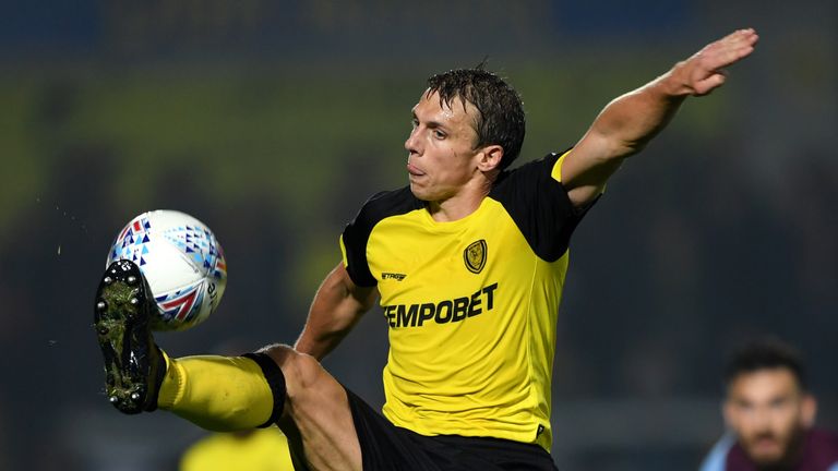 BURTON-UPON-TRENT, ENGLAND - SEPTEMBER 26:  Stephen Warnock of Burton during the Sky Bet Championship match between Burton Albion and Aston Villa at Pirell
