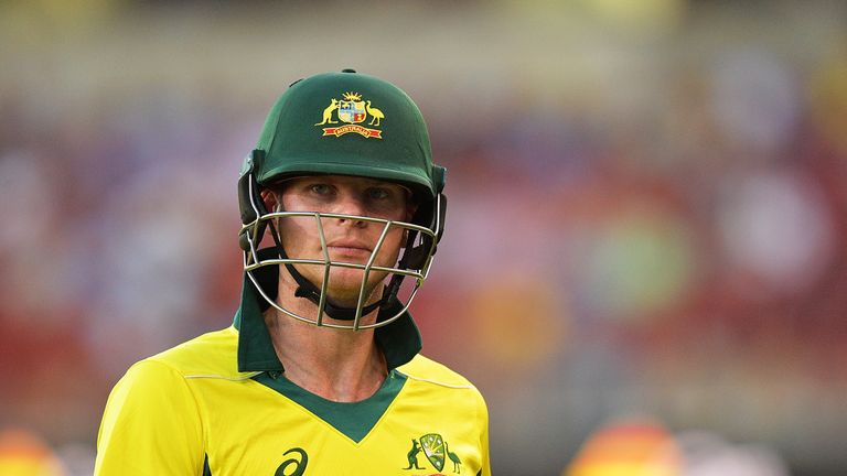 Steve Smith of Australia walks from the field after being dismissed during game four of the One Day International series