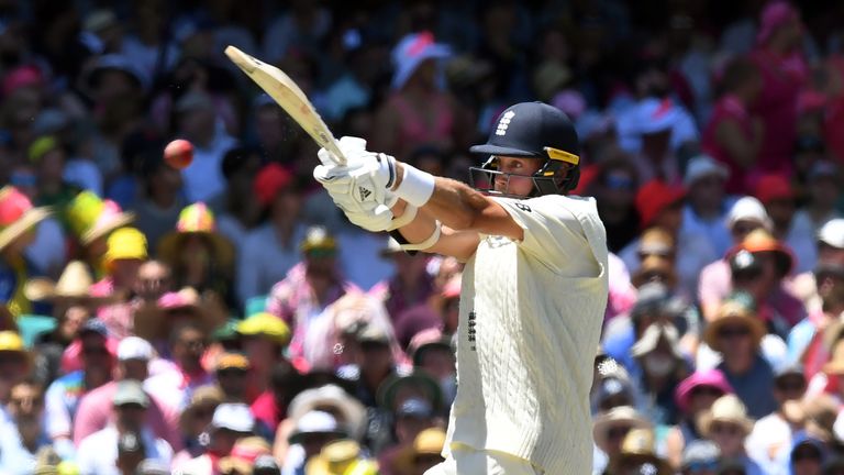 England batsman Stuart Broad attempts to hit a bouncer from Australia's Pat Cummins on the second day of the fifth Ashes cricket Test match at the SCG in S