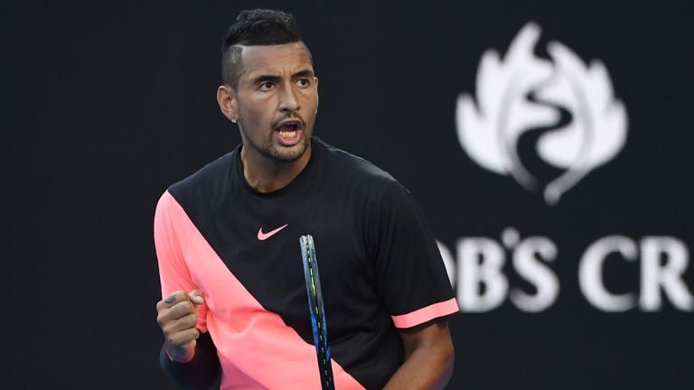 Nick Kyrgios and Jo-Wilfried Tsonga went into battle on Rod Laver Arena
