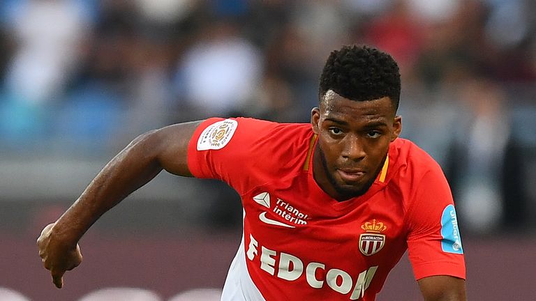 Monaco's French midfielder Thomas Lemar controls the ball during the French Trophy of Champions (Trophee des Champions) football match between Monaco (ASM)