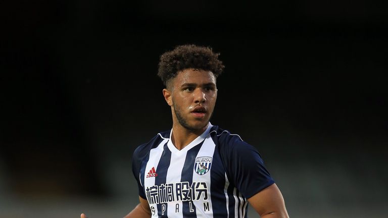BURSLEM, ENGLAND - AUGUST 01:  Tyler Roberts of West Bromwich Albion during the pre season friendly match against Port Vale at Vale Park on August 1, 2017 