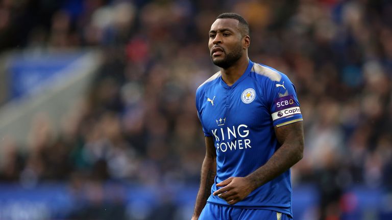 Leicester City's Wes Morgan during the Premier League match at the King Power Stadium, Leicester 