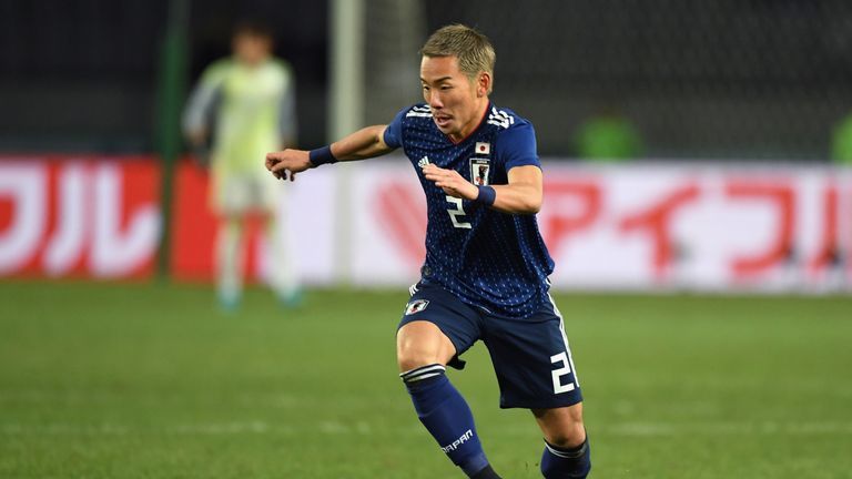 Yosuke Ideguchi in action for Japan 