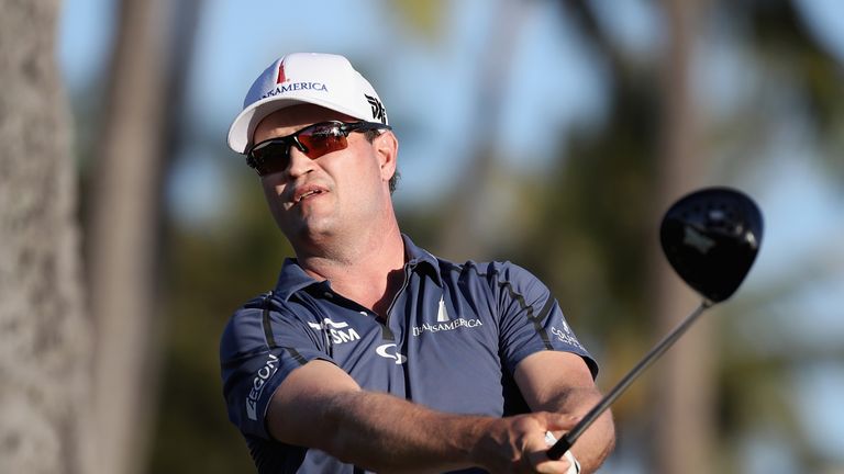 HONOLULU, HI - JANUARY 11:  Zach Johnson of the United States plays his shot from the 18th tee during round one of the Sony Open In Hawaii at Waialae Count