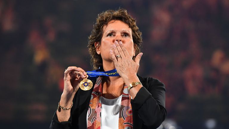Australia Day Honours List recipient Evonne Goolagong Cawley poses for a photo