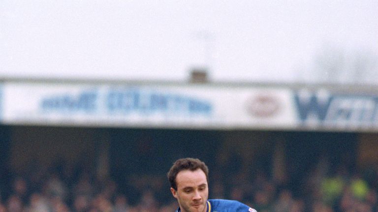 English footballer Terry Gibson in action for Norwich City against Wimbledon at Selhurst Park, 2nd March 1991. The match ended in a goalless draw.