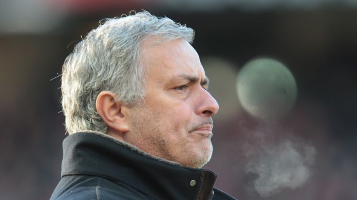 Jose Mourinho during the Premier League match between Manchester United and Chelsea at Old Trafford on February 25, 2018