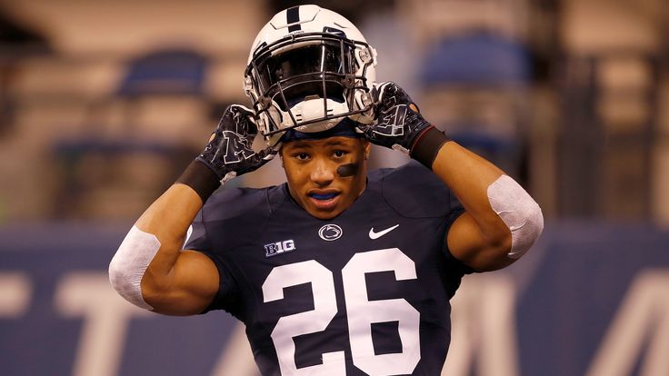 INDIANAPOLIS, IN - DECEMBER 03:  Saquon Barkley #26 of the Penn State Nittany Lions warms up before the start of the Big Ten Championship against the Wisco