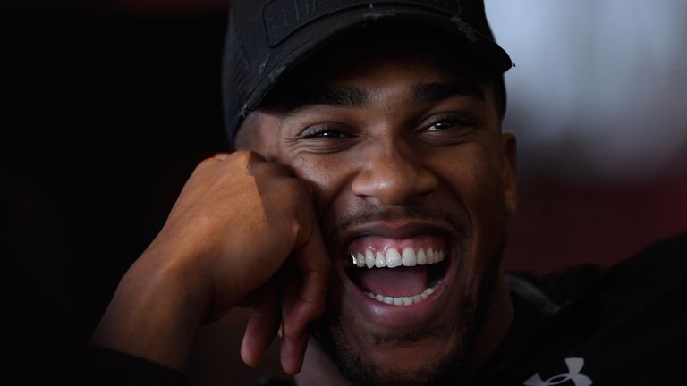 CARDIFF, WALES - SEPTEMBER 11:  Anthony Joshua faces the media during a media opportunity ahead of his World Heavyweight title clash against Kubrat Pulev a