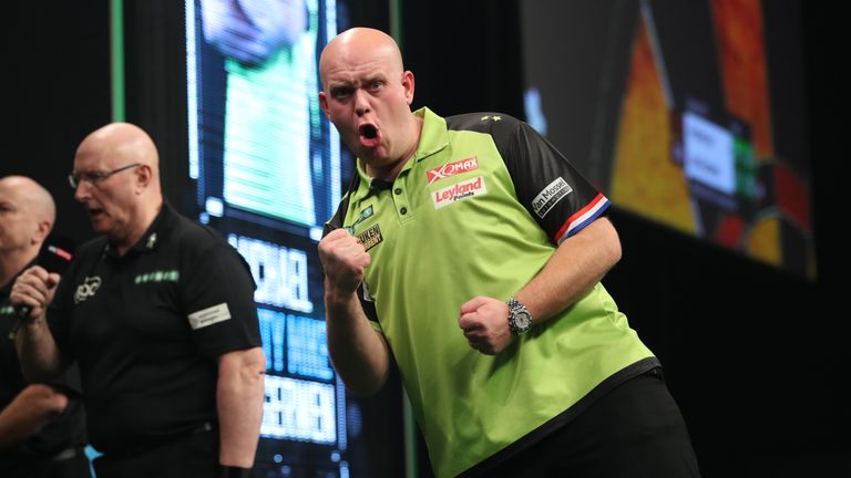 Michael van Gerwen produced a stunning display to topple Gary Anderson in Newcastle