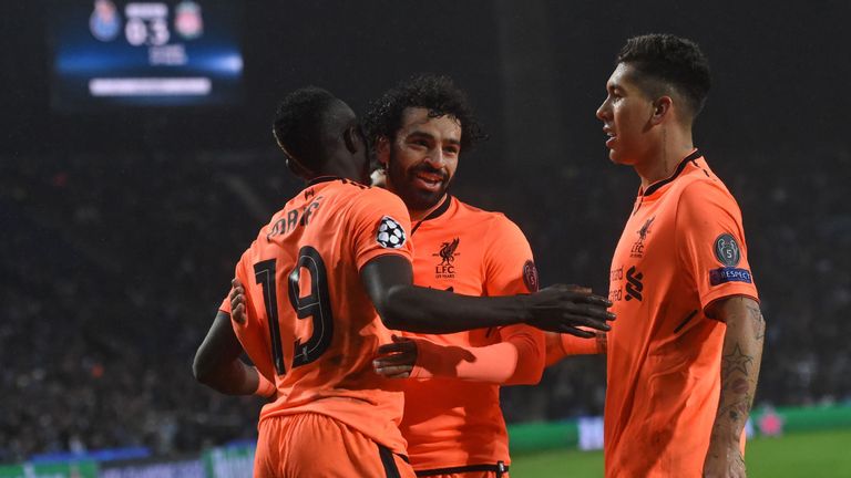 Sadio Mane (L),  Mohamed Salah (C) and Roberto Firmino (R) have been in excellent form for Liverpool