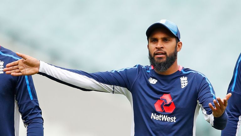 Adil Rashid during an England T20 nets session at the Melbourne Cricket Ground on February 9, 2018