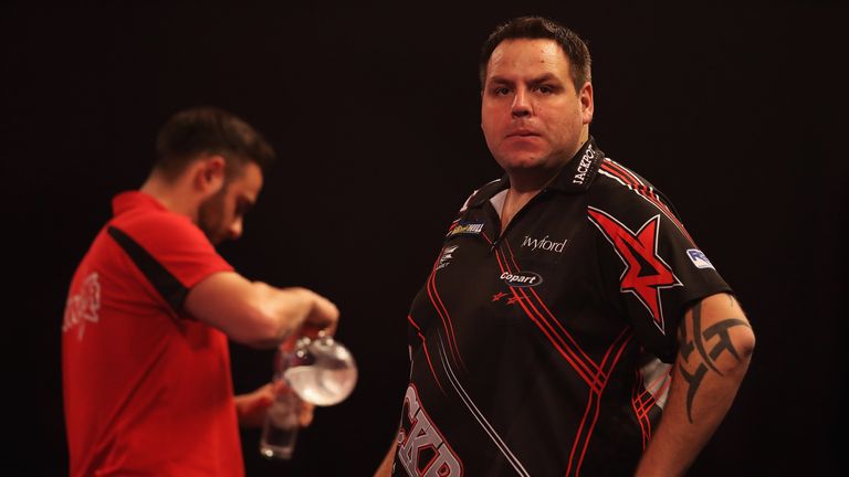 LONDON, ENGLAND - DECEMBER 23:  Adrian Lewis of Great Britain looks on, during his match against Joe Cullen of Great Britain during day nine of the 2017 Wi