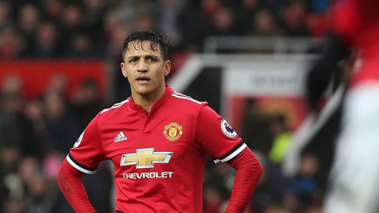 during the Premier League match between Manchester United and Huddersfield Town at Old Trafford on February 3, 2018 in Manchester, England.