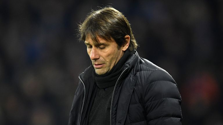 Antonio Conte, Manager of Chelsea reacts during the Premier League match between Watford and Chelsea at Vicarage Road 