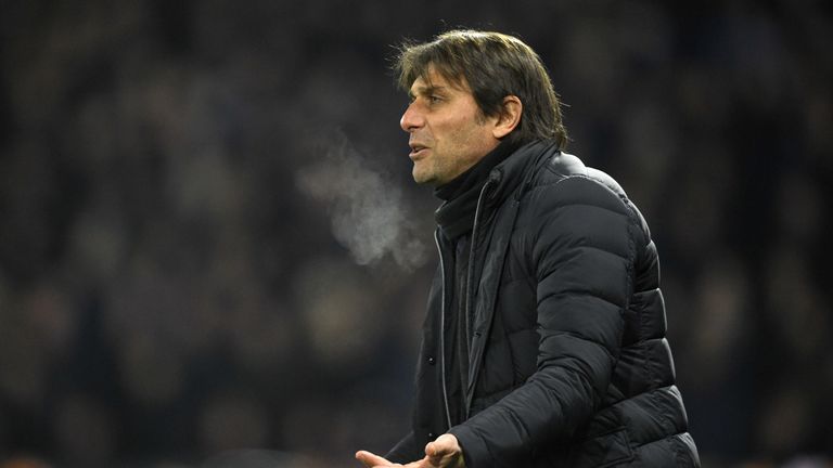 Antonio Conte looks dejected during the Premier League match between Watford and Chelsea 