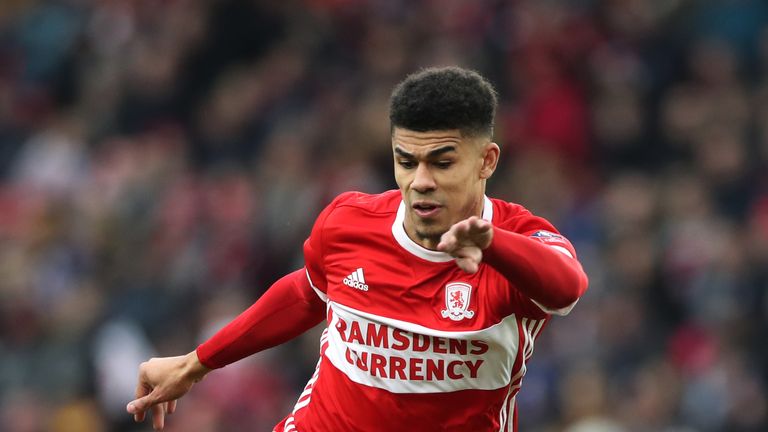 MIDDLESBROUGH, ENGLAND - JANUARY 27:  Ashley Fletcher of Middlesborough controls the ball during the The Emirates FA Cup Fourth Round match between Middles