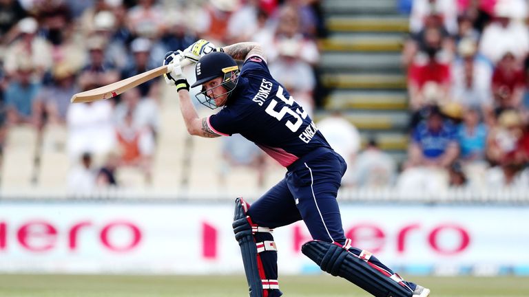 HAMILTON, NEW ZEALAND - FEBRUARY 25: Ben Stokes of England bats during game one in the One Day International series between New Zealand and England at Sedd