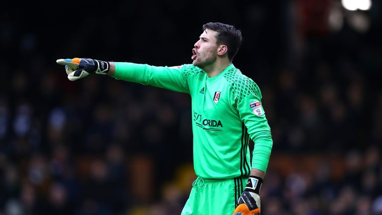 LONDON, ENGLAND - JANUARY 29:  Marcus Bettinelli of Fulham FC gives his team instructions during The Emirates FA Cup Fourth Round match between Fulham and 