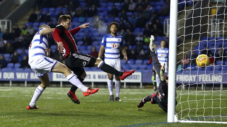 Billy Sharp scores past Vito Mannone
