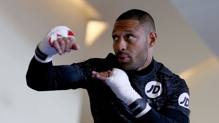 Kell Brook during a public workout at the Crucible Theatre on February 15, 2018