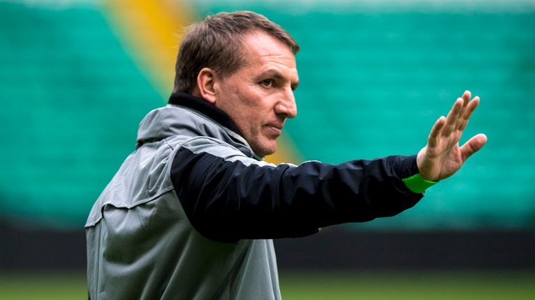 Celtic manager Brendan Rodgers at training