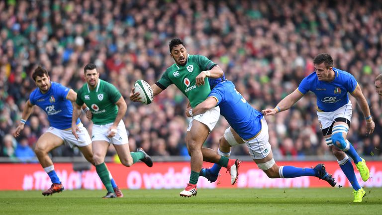 Bundee Aki was also on the scoresheet for Ireland, and one of the top performers on the day