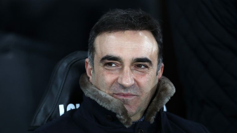 SWANSEA, WALES - FEBRUARY 06:  Carlos Carvalhal, Manager of Swansea City looks on during The Emirates FA Cup Fourth Round match between Swansea City and No