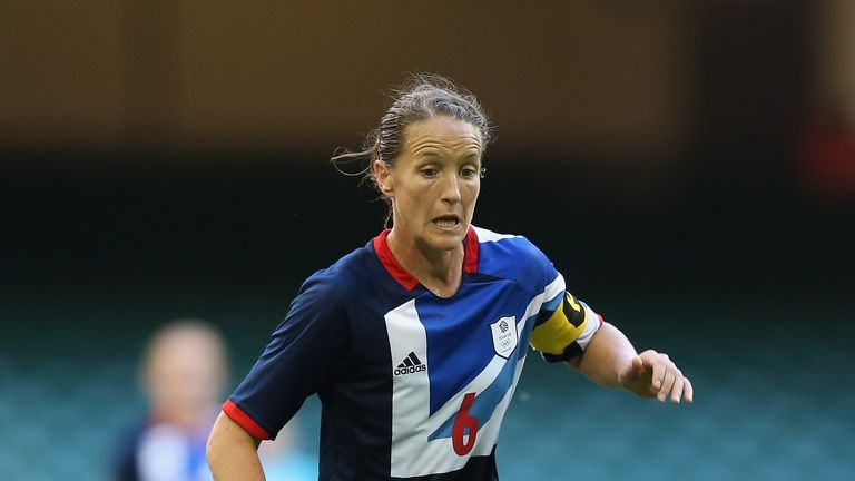 CARDIFF, WALES - JULY 28:  Casey Stoney of Great Britain in action during the Women's Football first round Group E Match between Great Britain and Cameroon